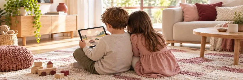 Dvoje djece gleda u tablet